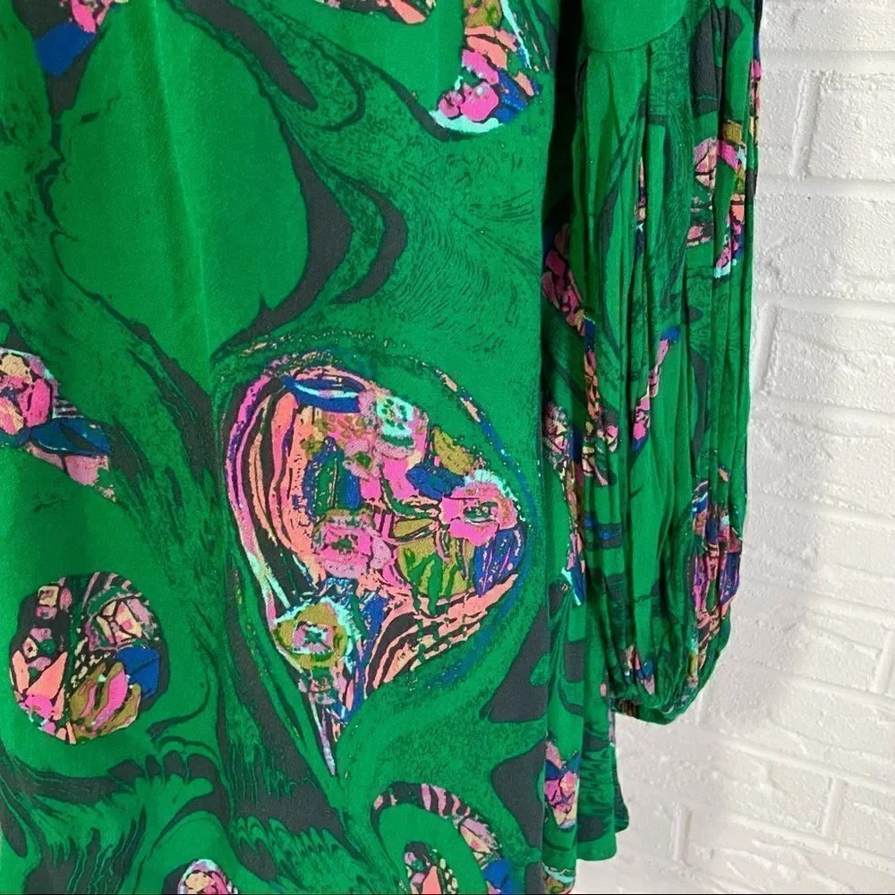 Free People Drift Away Kelly Green Top/Dress XS